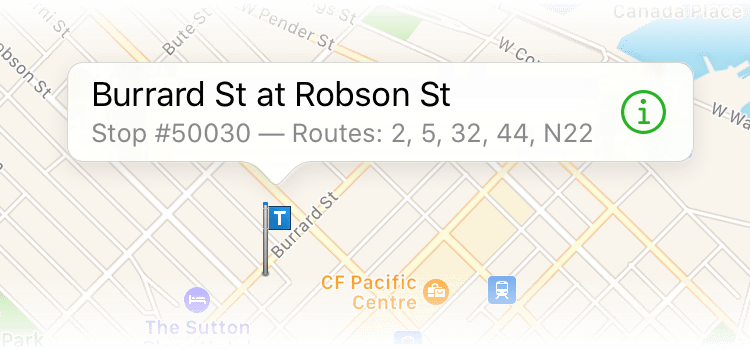 Image showing a bus stop on the map
